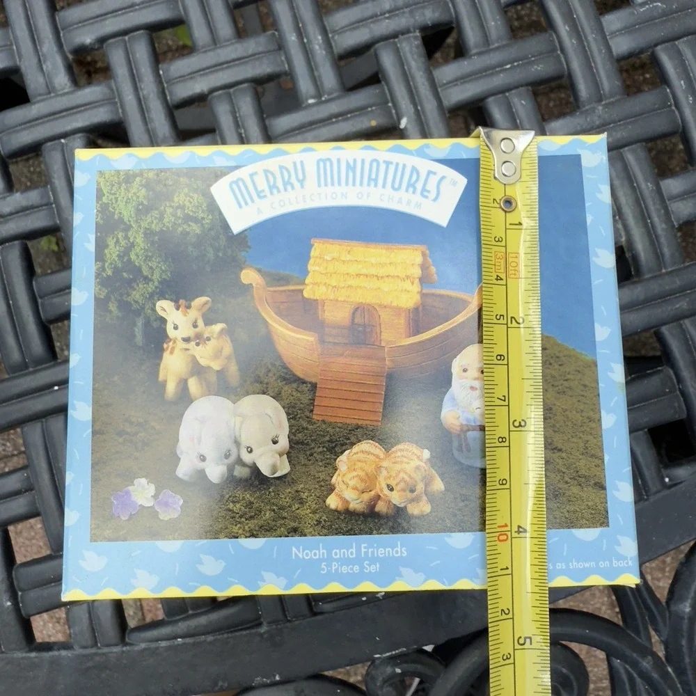Vtg 90s Hallmark Merry Miniatures Noah's Ark Friends 5 Pc Set Christmas Figurine